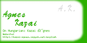 agnes kazai business card